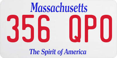 MA license plate 356QP0