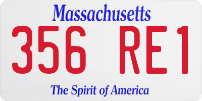MA license plate 356RE1