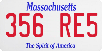 MA license plate 356RE5