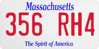 MA license plate 356RH4