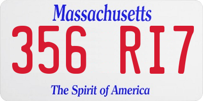 MA license plate 356RI7