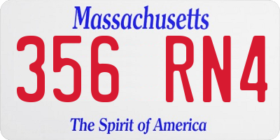 MA license plate 356RN4