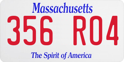 MA license plate 356RO4