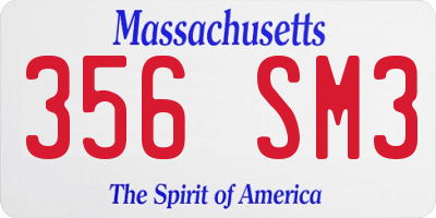 MA license plate 356SM3