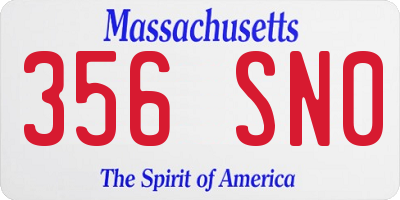 MA license plate 356SN0