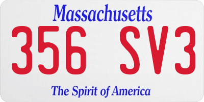 MA license plate 356SV3