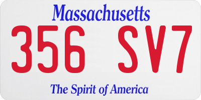 MA license plate 356SV7