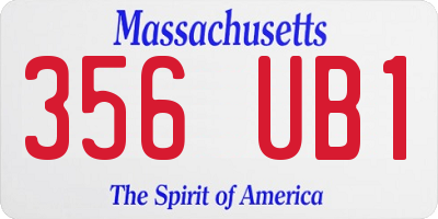 MA license plate 356UB1