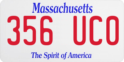 MA license plate 356UC0