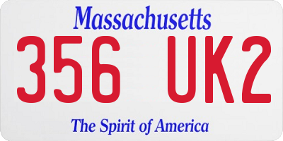 MA license plate 356UK2