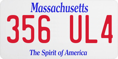 MA license plate 356UL4