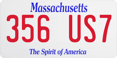 MA license plate 356US7
