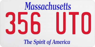 MA license plate 356UT0