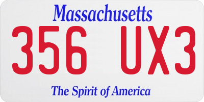 MA license plate 356UX3