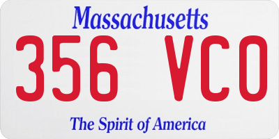 MA license plate 356VC0