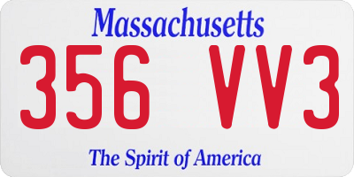 MA license plate 356VV3