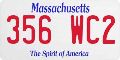 MA license plate 356WC2