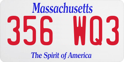 MA license plate 356WQ3