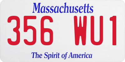MA license plate 356WU1