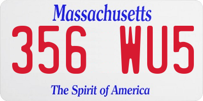 MA license plate 356WU5