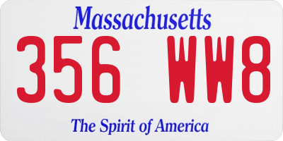 MA license plate 356WW8
