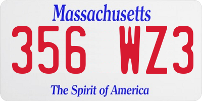 MA license plate 356WZ3