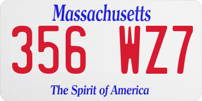 MA license plate 356WZ7