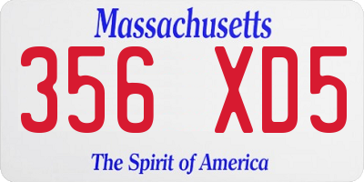 MA license plate 356XD5