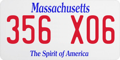 MA license plate 356XO6