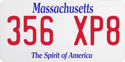 MA license plate 356XP8