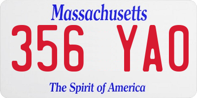 MA license plate 356YA0