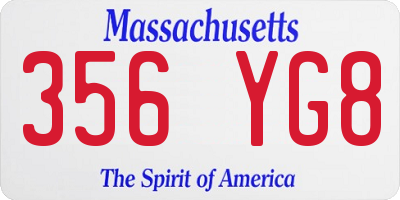 MA license plate 356YG8