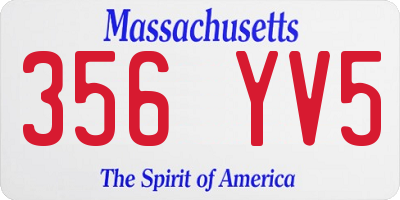 MA license plate 356YV5