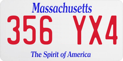 MA license plate 356YX4