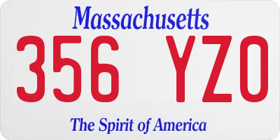 MA license plate 356YZ0