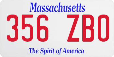 MA license plate 356ZB0