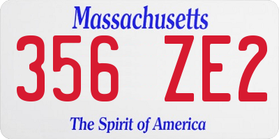 MA license plate 356ZE2