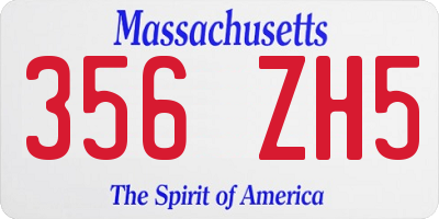 MA license plate 356ZH5