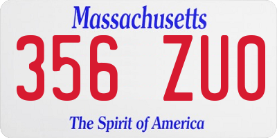 MA license plate 356ZU0