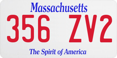 MA license plate 356ZV2