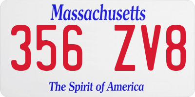 MA license plate 356ZV8