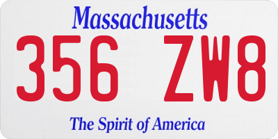 MA license plate 356ZW8