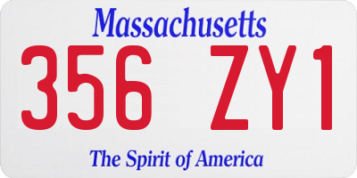 MA license plate 356ZY1