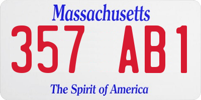 MA license plate 357AB1