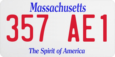 MA license plate 357AE1
