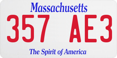 MA license plate 357AE3