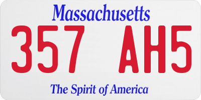 MA license plate 357AH5