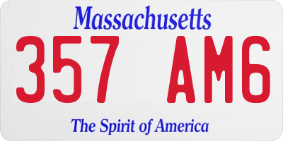 MA license plate 357AM6