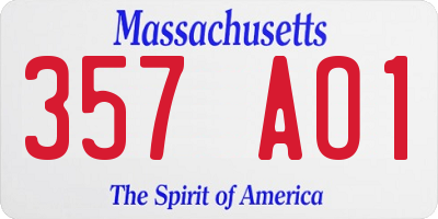 MA license plate 357AO1