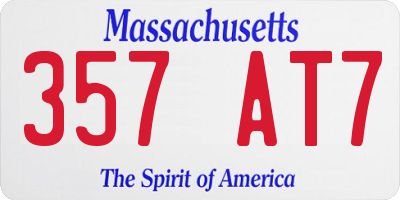 MA license plate 357AT7